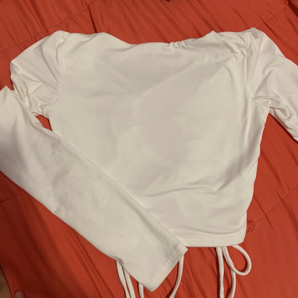 White open back crop top